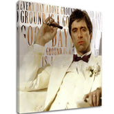 Slika s ožiljkom na platnu Svaki dan iznad zemlje je dobar dan | različite dimenzije