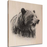 Slika na drvu Björn - Čuvar skandinavskih šuma