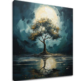 Moderni zidni dekor Drvo mjesečeve noći - PREMIUM ART - slika 2
