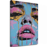 Slika NEON LIPS na platnu | Oslikana struktura