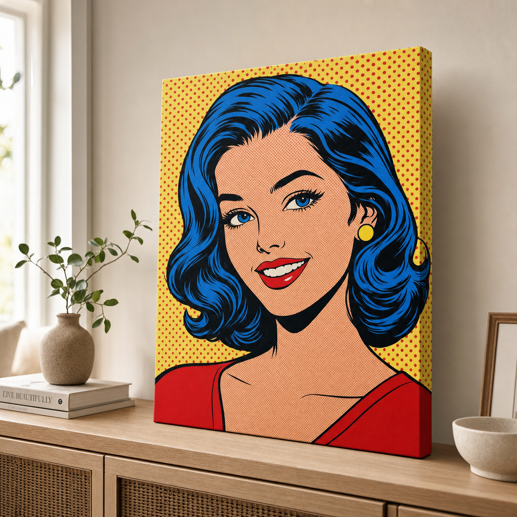Pop-art slika na platnu sa strane – drveni podokvir 2 cm, tisak preko ruba, bez vanjskog okvira, Papilora