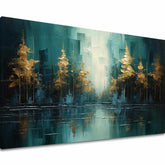 Moderna umjetnička slika Odraz zlatne šume - PREMIUM ART - slika 2