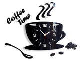 Zidni sat COFFE TIME 3D BLACK NH045-black