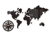 Zidni satovi WORLD MAP WENGE