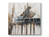 Ručno oslikana slika za zid APSTRAKT 100x100 cm – 3D perspektiva platna na drvenom okviru | 100 % original | akril na platnu ARTMIE | Papilora.sk