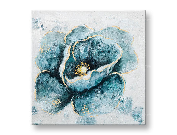 Ručno oslikana slika na zidu CVIJEĆE 50x50 cm – 3D perspektiva platna na drvenom okviru | 100 % original | akril na platnu ARTMIE | Papilora.sk