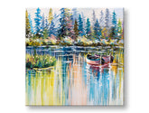 Ručno oslikana slika za zid KRAJOLIK 60x60 cm – 3D perspektiva platna na drvenom okviru | 100 % original | akril na platnu ARTMIE | Papilora.sk