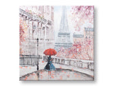 Ručno oslikana slika na zidu PARIZ 70x70 cm – 3D perspektiva platna na drvenom okviru | 100 % original | akril na platnu ARTMIE | Papilora.sk