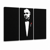 Ručno oslikana POP Art slika Marlon Brando 3 dijela gwr – 3D vizualizacija ručno oslikanog platna na bijeloj pozadini. Dominantne boje: crna, bijela, crvena.