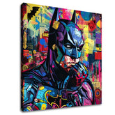 Slika na platnu s motivom batman u pop art stilu – 3D prikaz platna s vidljivim drvenim okvirom, Papilora.