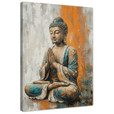 3D vizualizacija slike Buddhe u meditativnoj pozi s ručno dorađenim detaljima na premium platnu, Papilora.