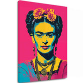 Slika na platnu s motivom frida kahlo pop art portret – 3D prikaz platna s vidljivim drvenim okvirom, Papilora.