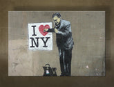 Slika na platnu s motivom liječnik sluša srce New Yorka – 3D prikaz platna s vidljivim drvenim okvirom, Papilora.