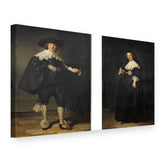 Slika na platnu Portreti Martena Soolmansa i Oopjen Coppit – Rembrandt, 3D prikaz