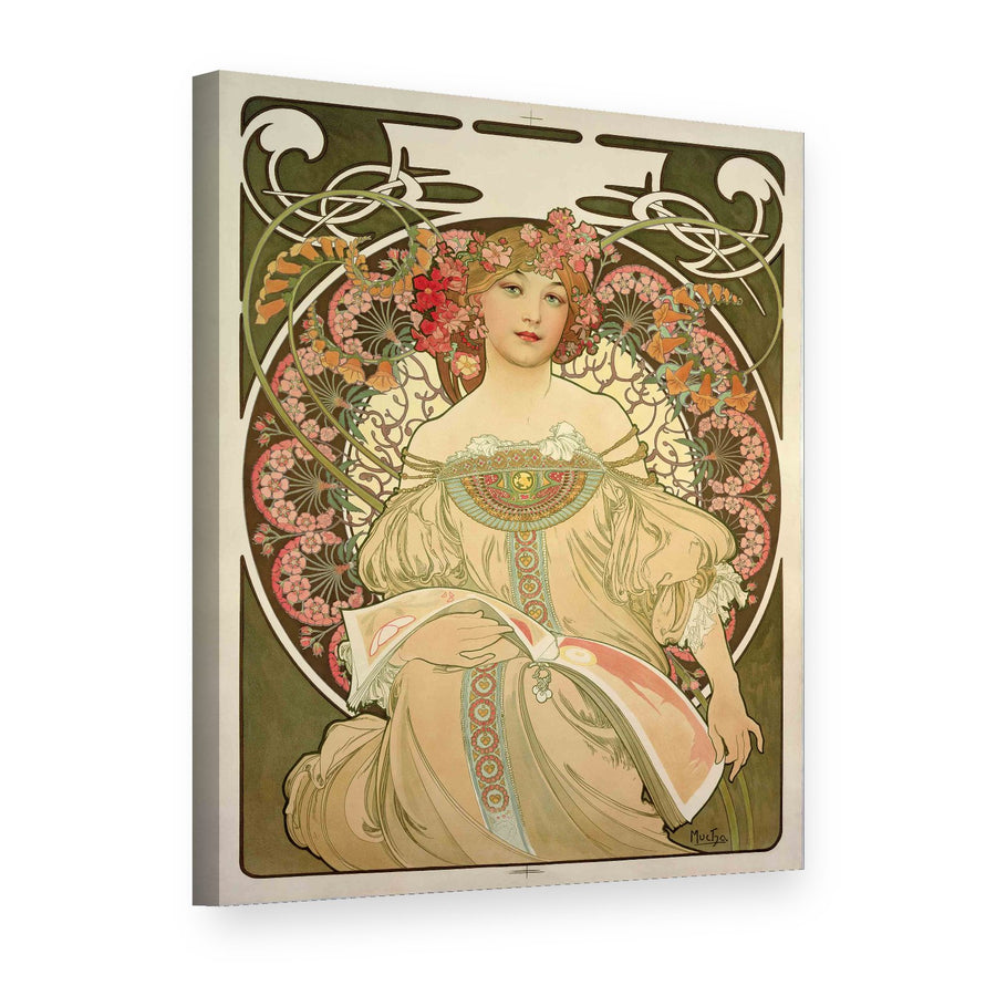 Slika na platnu Sanjarenje – Alfons Mucha, 3D prikaz