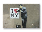 Slika na platnu s motivom liječnik pregledava srce new yorka – 3D prikaz platna s vidljivim drvenim okvirom, Papilora.