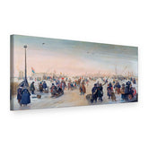 Slika na platnu Zabava na ledu – Hendrick Avercamp, 3D prikaz