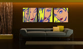 Ručno oslikana POP Art slika LICHTENSTEIN 3 dijela li5 - slika 2