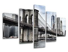 5-dijelna zidna slika GRAD / NEW YORK