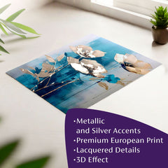 Zidni poster s EXTRA efektom - Teal Flowers | različite dimenzije