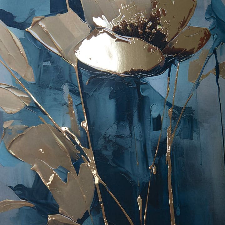 Zidni poster s EXTRA efektom - Teal Flowers | različite dimenzije