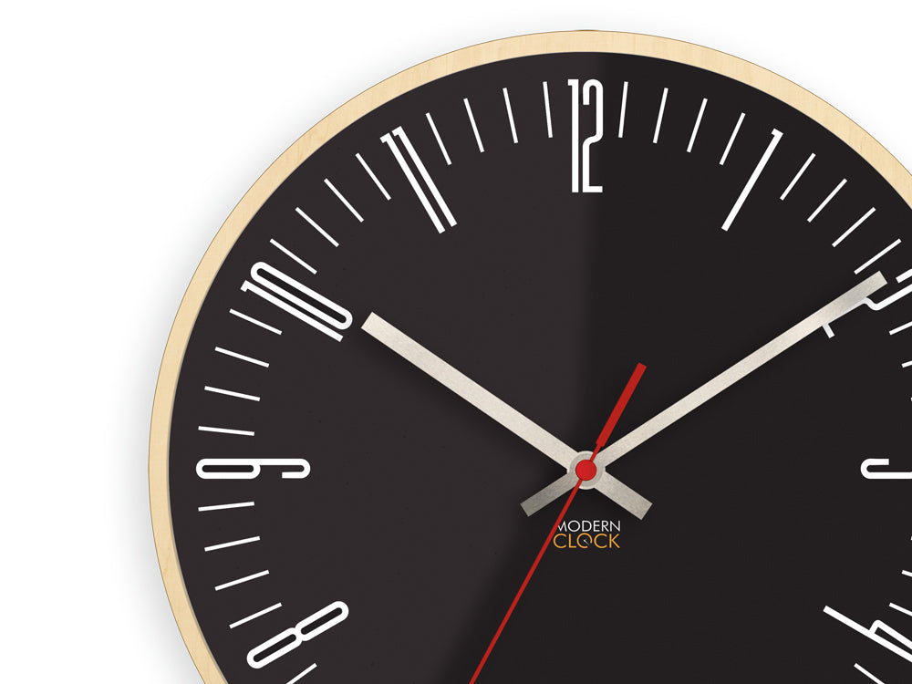 Moderni zidni sat PIANO crni