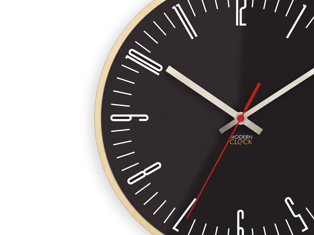 Moderni zidni sat PIANO crni