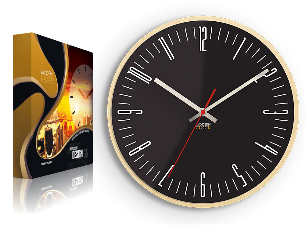 Moderni zidni sat PIANO crni