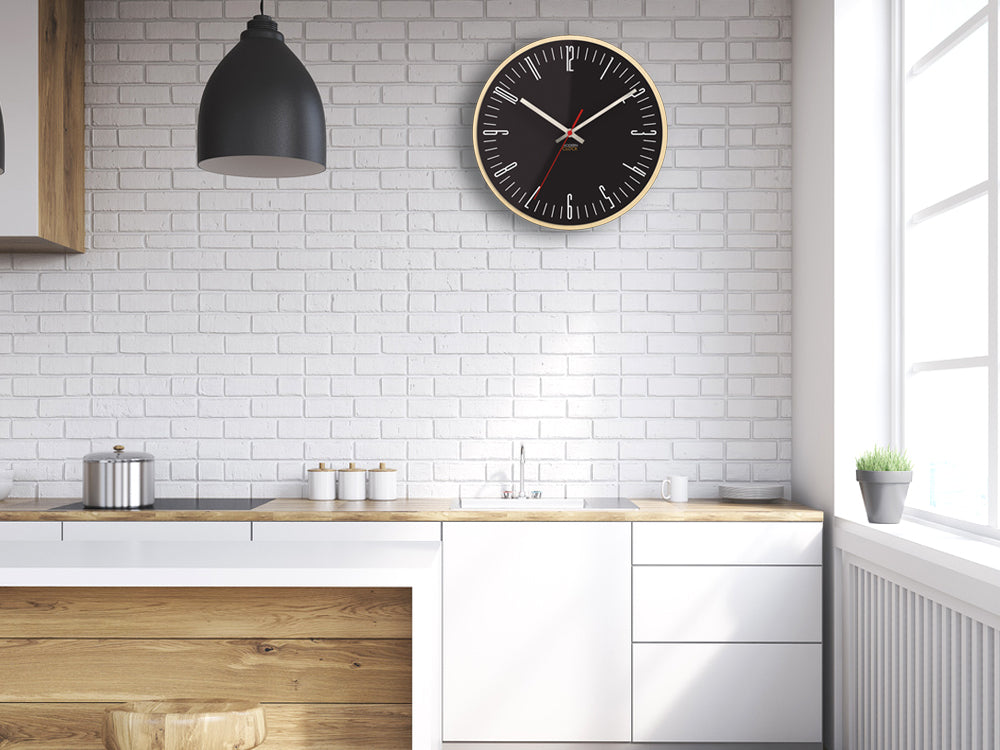 Moderni zidni sat PIANO crni