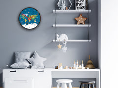 Dječji zidni sat Mapa svijeta
