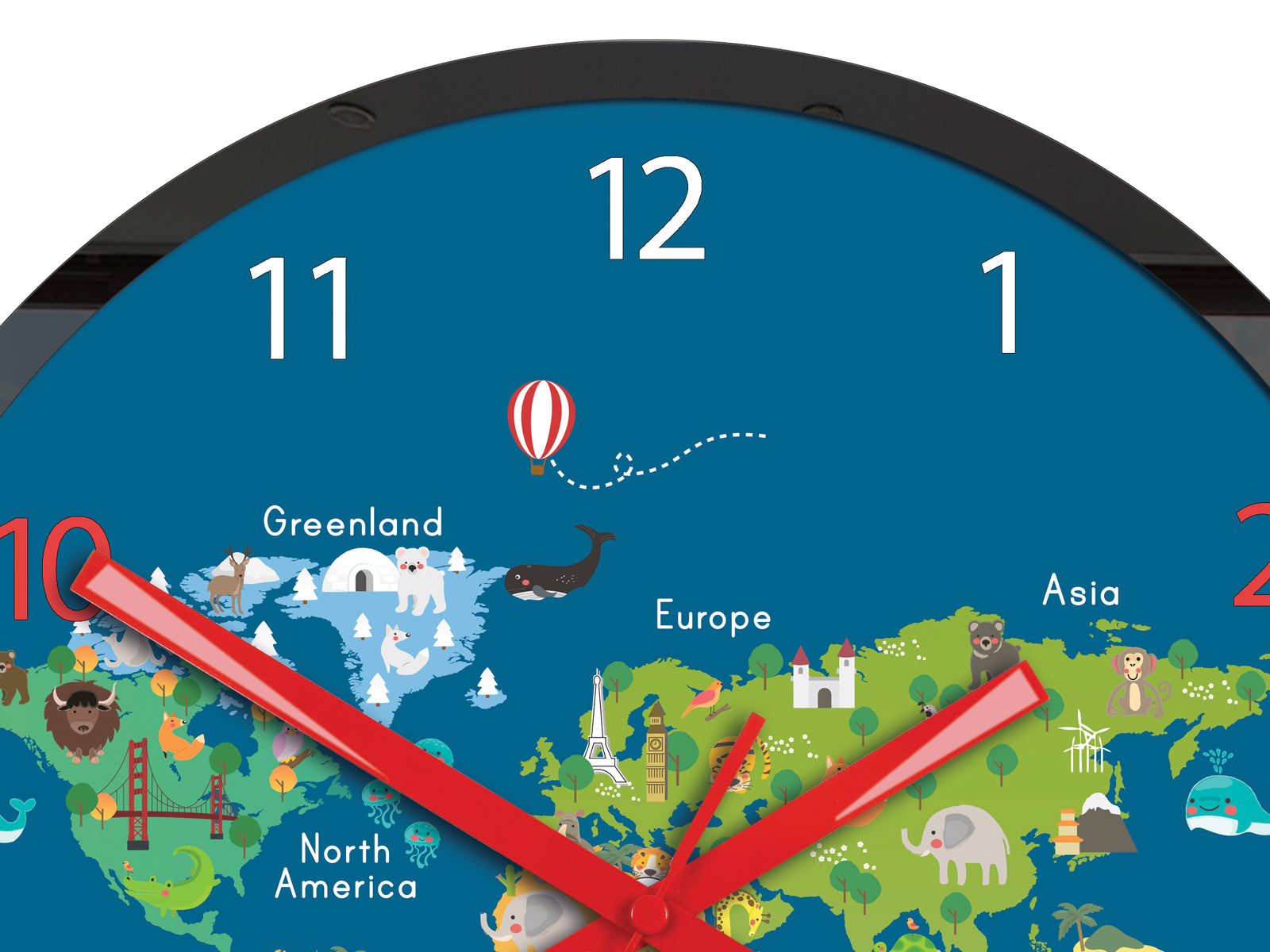 Dječji zidni sat Mapa svijeta