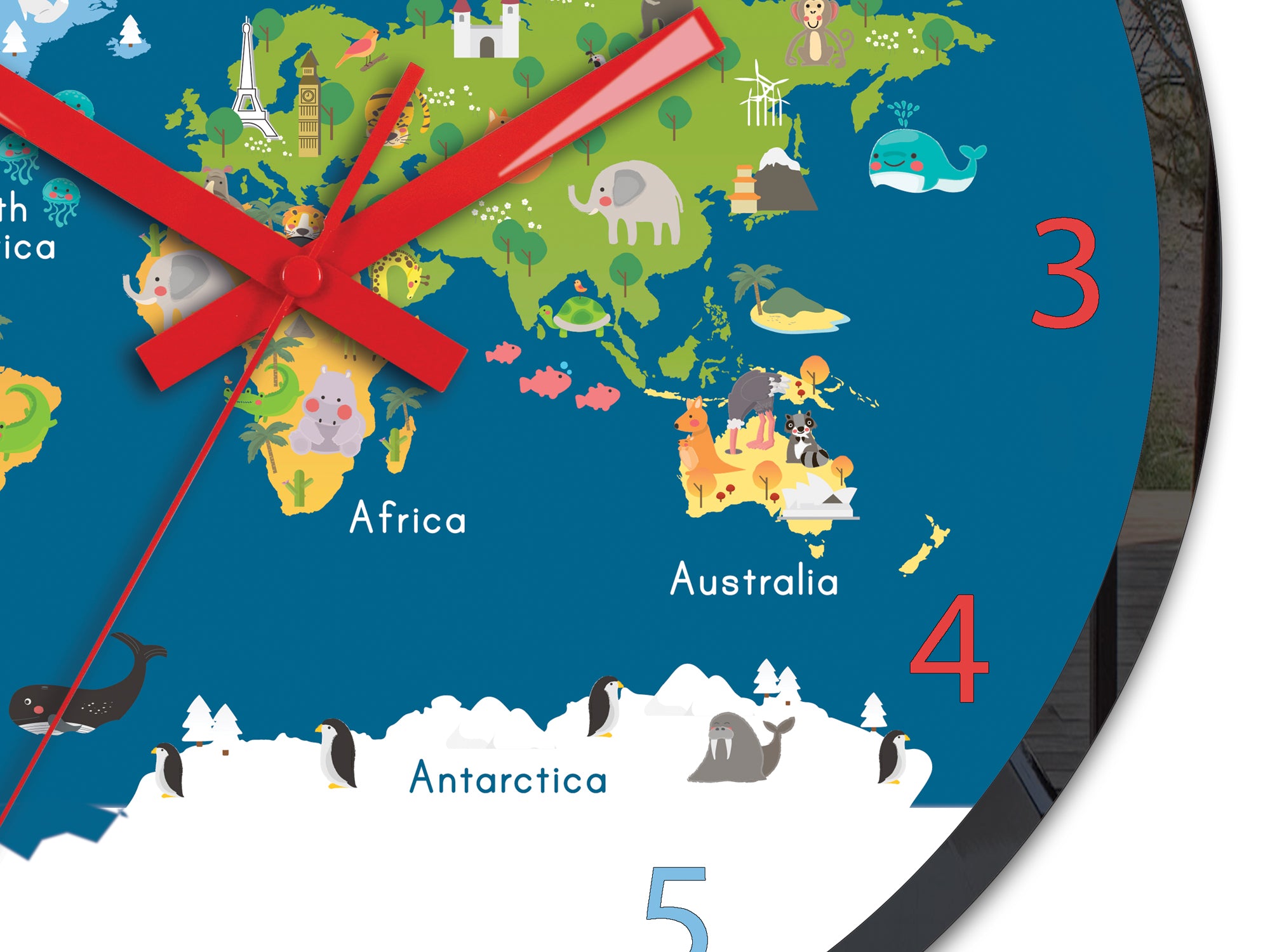 Dječji zidni sat Mapa svijeta