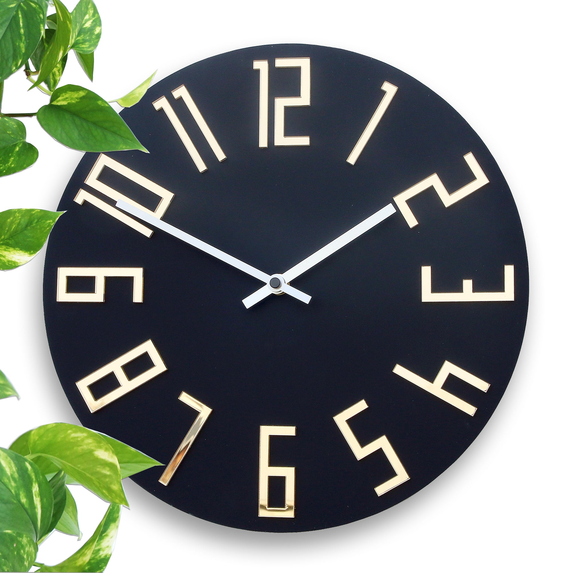 Moderni zidni sat SLIM Matte Black