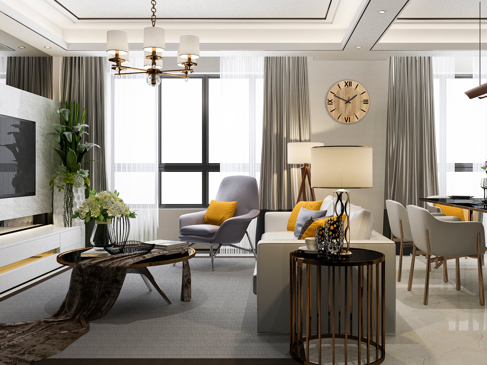 Moderni zidni sat SANTIAGO