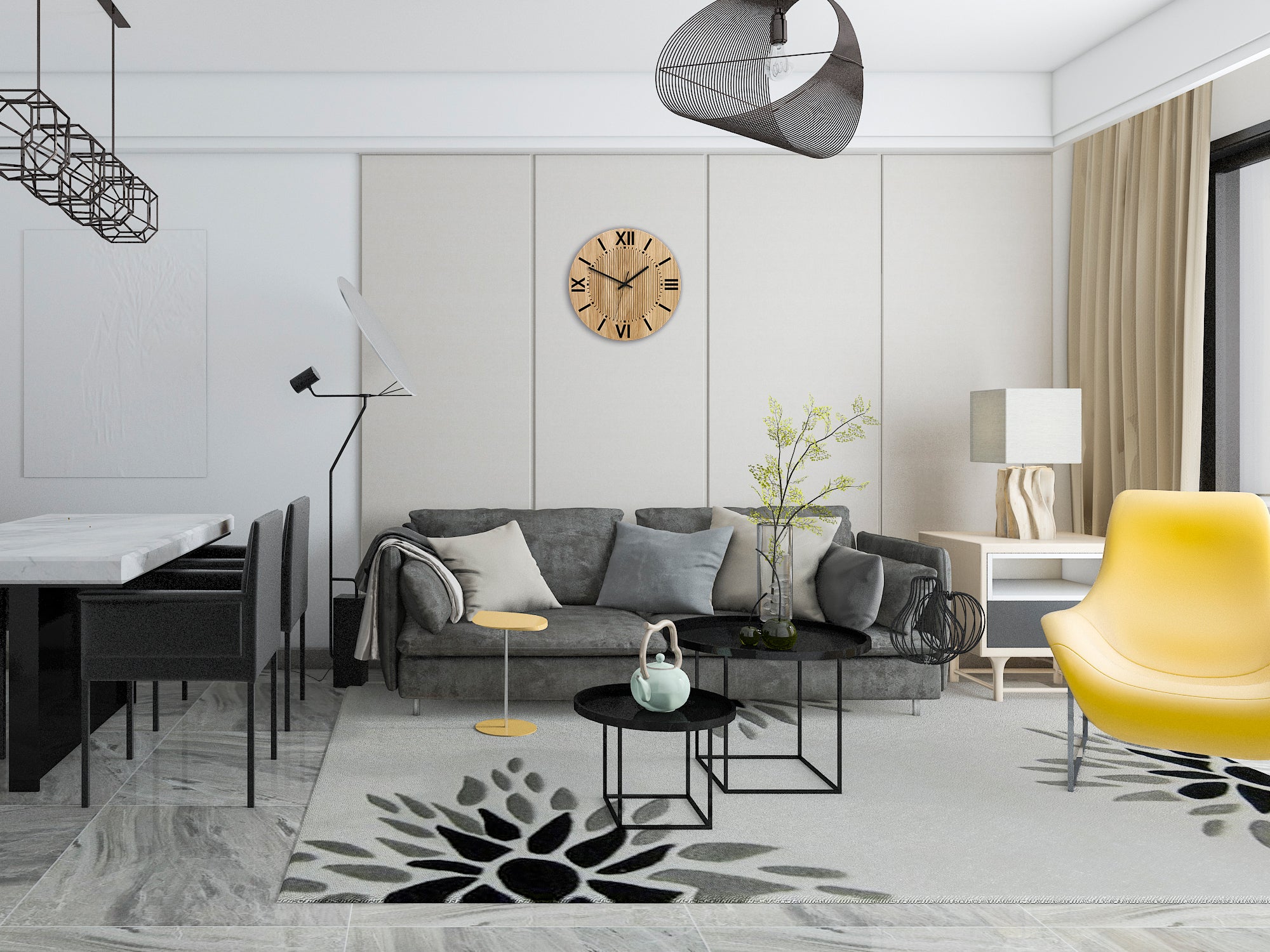 Moderni zidni sat SANTIAGO