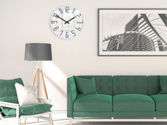 Moderni zidni sat SLIM akril bijelo-siva