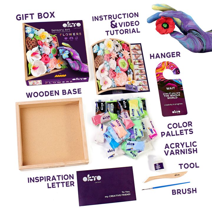 OKTO set za modeliranje u drvenom okviru 21 x 21 cm ROMANTICA