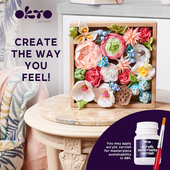 OKTO set za modeliranje u drvenom okviru 21 x 21 cm ROMANTICA