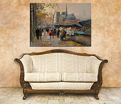 Slika na platnu PRODAVAČI KNJIGA UZ SEINU - Edouard Leon Cortes REP030