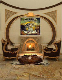 Slika na platnu GEOPOLITICUS DIJETE KOJE PROMATRA ROĐENJE NOVOG ČOVJEKA - Salvador Dalí