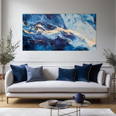 Zlatni dodir na platnu Apstraktna vizija mora | različite dimenzije