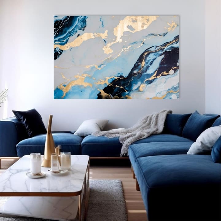 Zlatni dodir na platnu Oceanska simfonija | različite dimenzije
