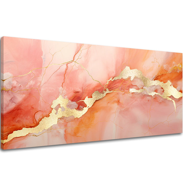 Zlatni dodir na platnu Elegancija mramorne zore | različite dimenzije