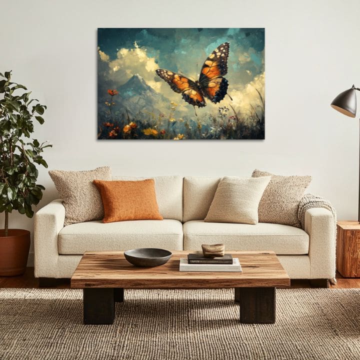 Slika leptira - Let iznad oblaka