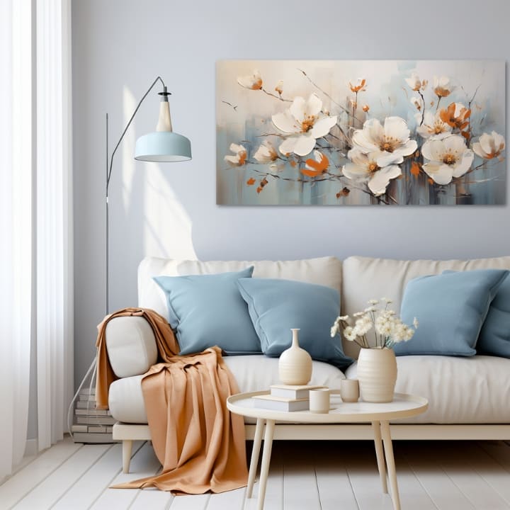 Peach Fuzz Paintings Harmony in Bloom