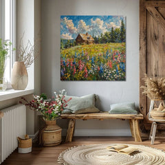 Slika pejzaža na platnu Ljeto kod bake