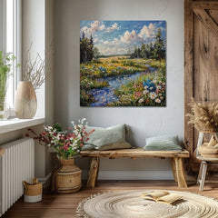 Pejzažna slika na platnu Potok u prirodi