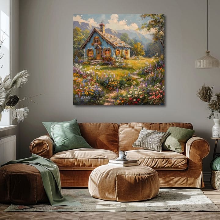 Slika pejzaža na platnu Ljetno skrovište