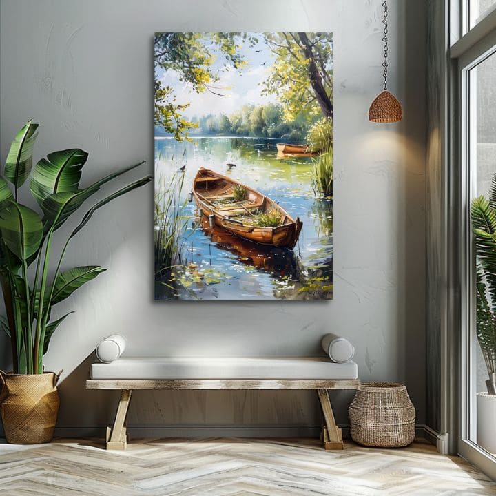 Pejzažna slika na platnu Usamljeni jahač