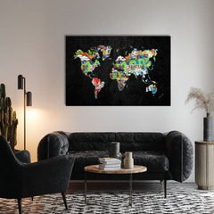 Slika na platnu Mapa Sveta - Dizajnerski motivi